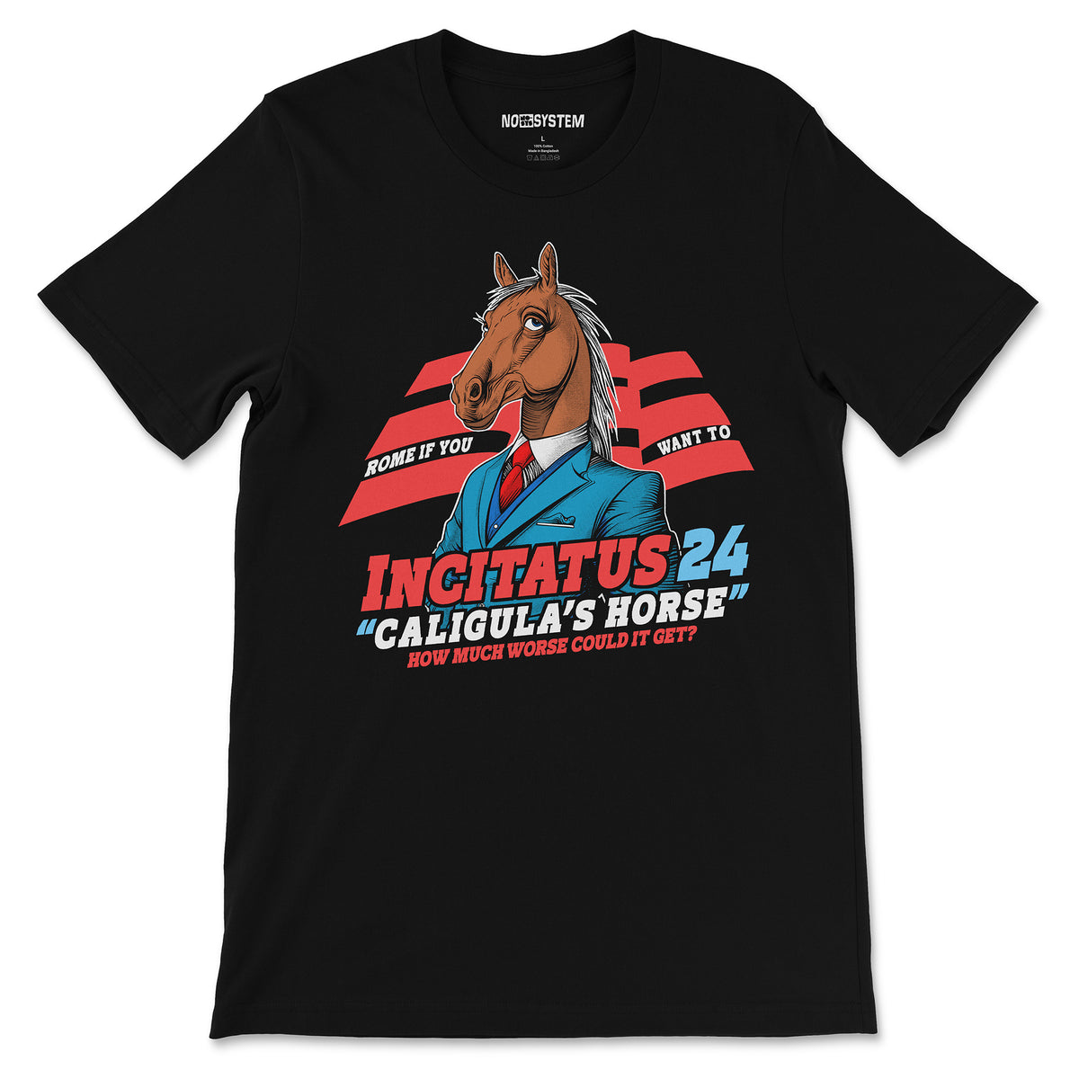 Incitatus 24! - &quot;Caligula&#39;s Horse&quot; Crewneck T-shirt
