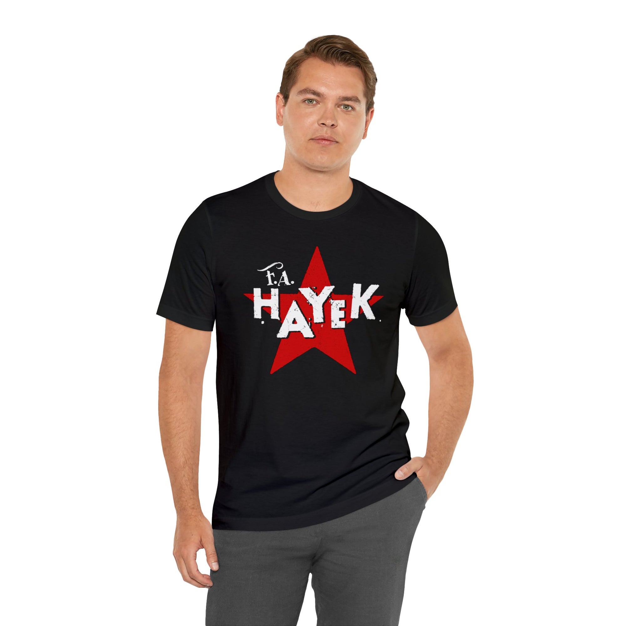 F.A. Hayek Star Logo - Badasses of Thought and Action Crewneck T-shirt