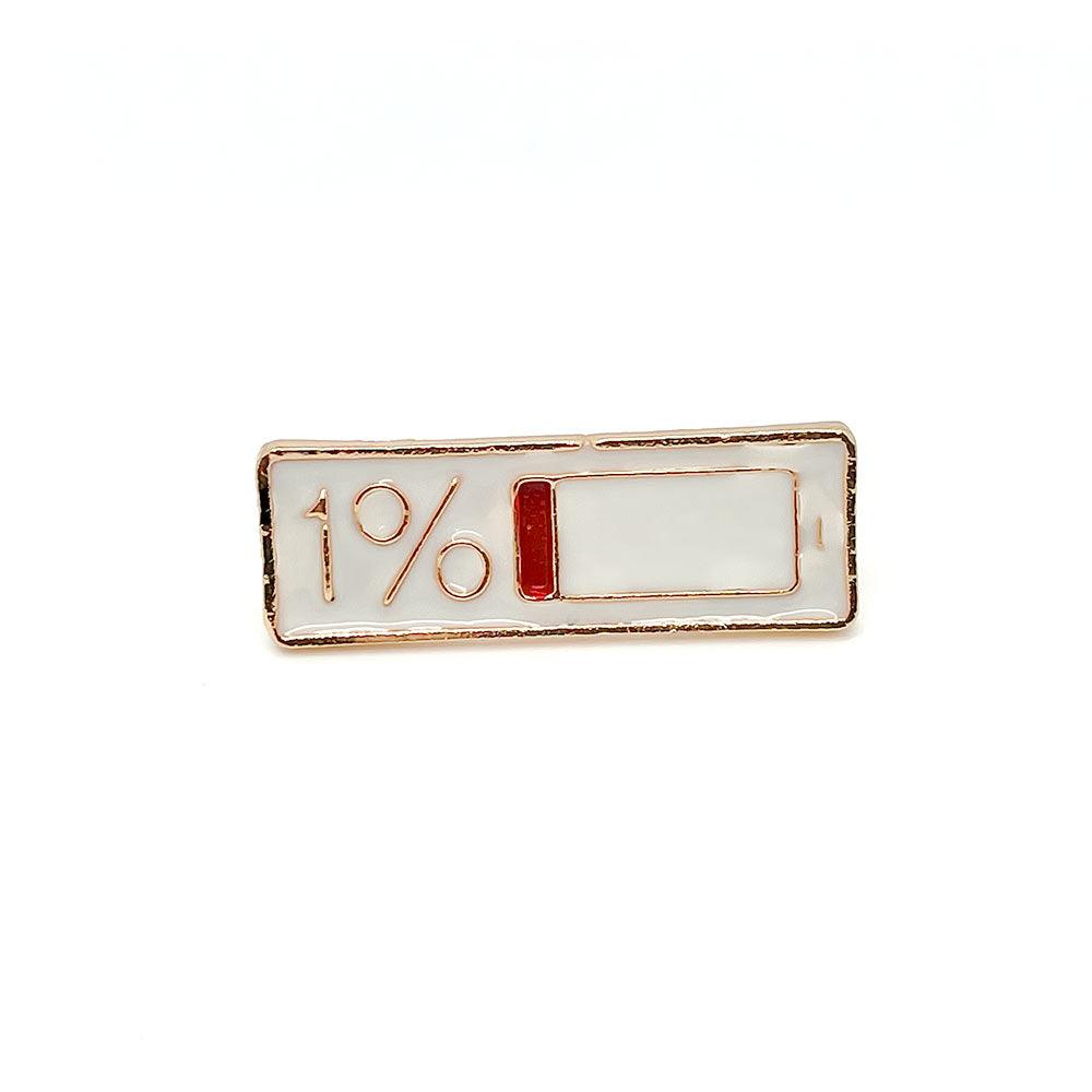 1% Battery Enamel Pin - No System