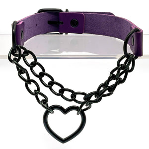 Black Metal Chain With Heart Collar - No System