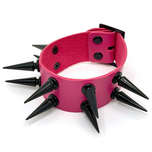 Black Two Row Spike Cuff - No System