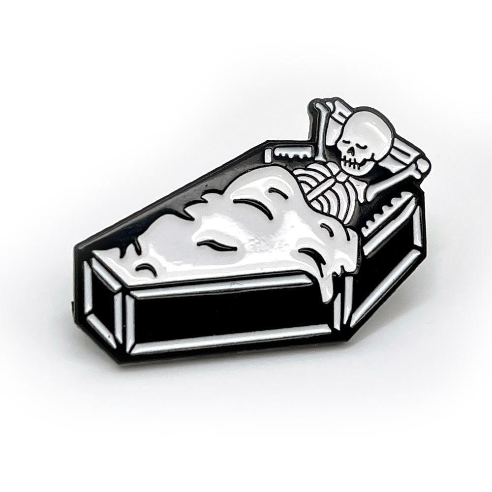 Cozy Coffin Enamel Pin - No System