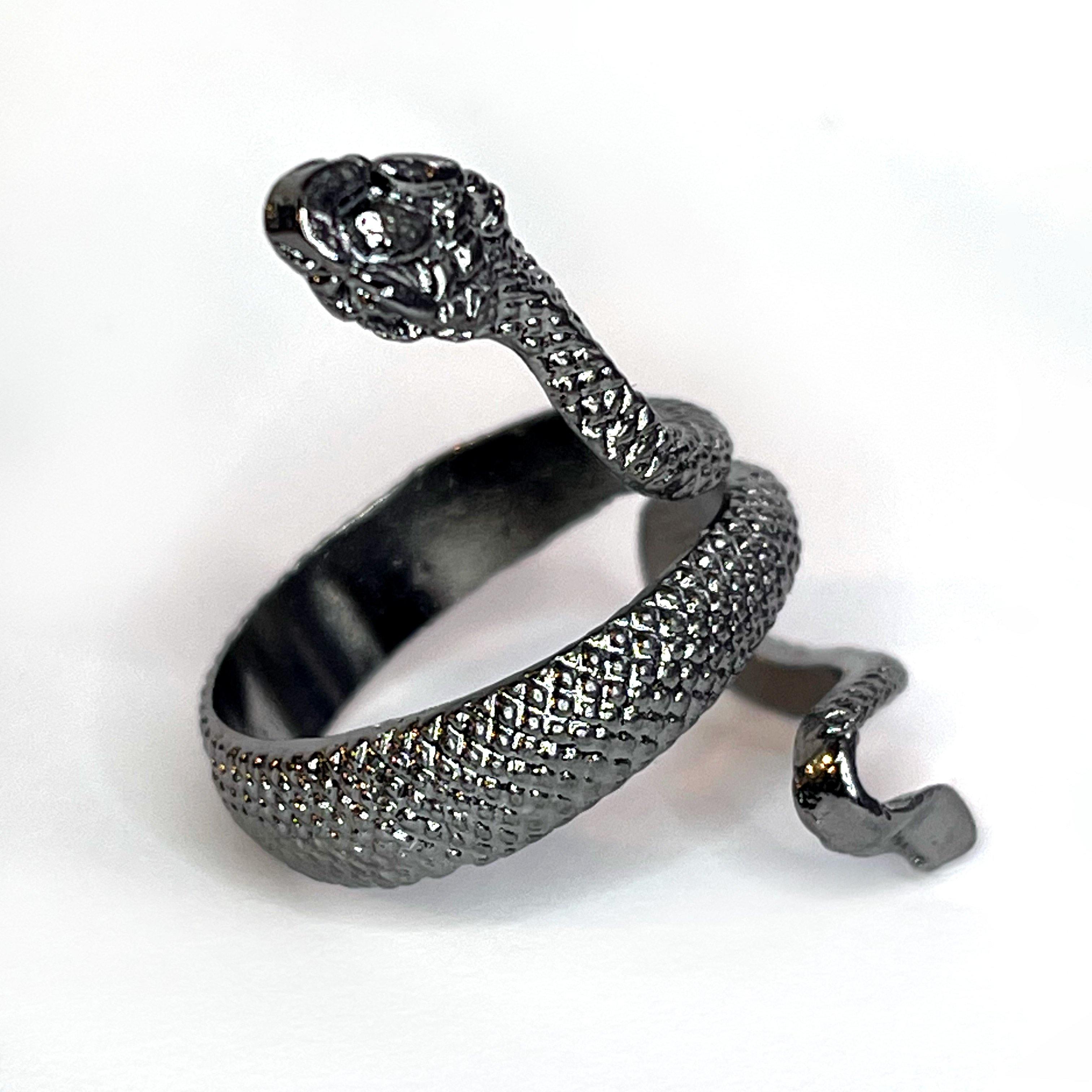 Black snake ring for men and boys pack of 1