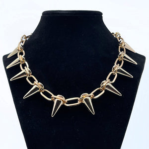 Faux Collar Spike Necklace - No System
