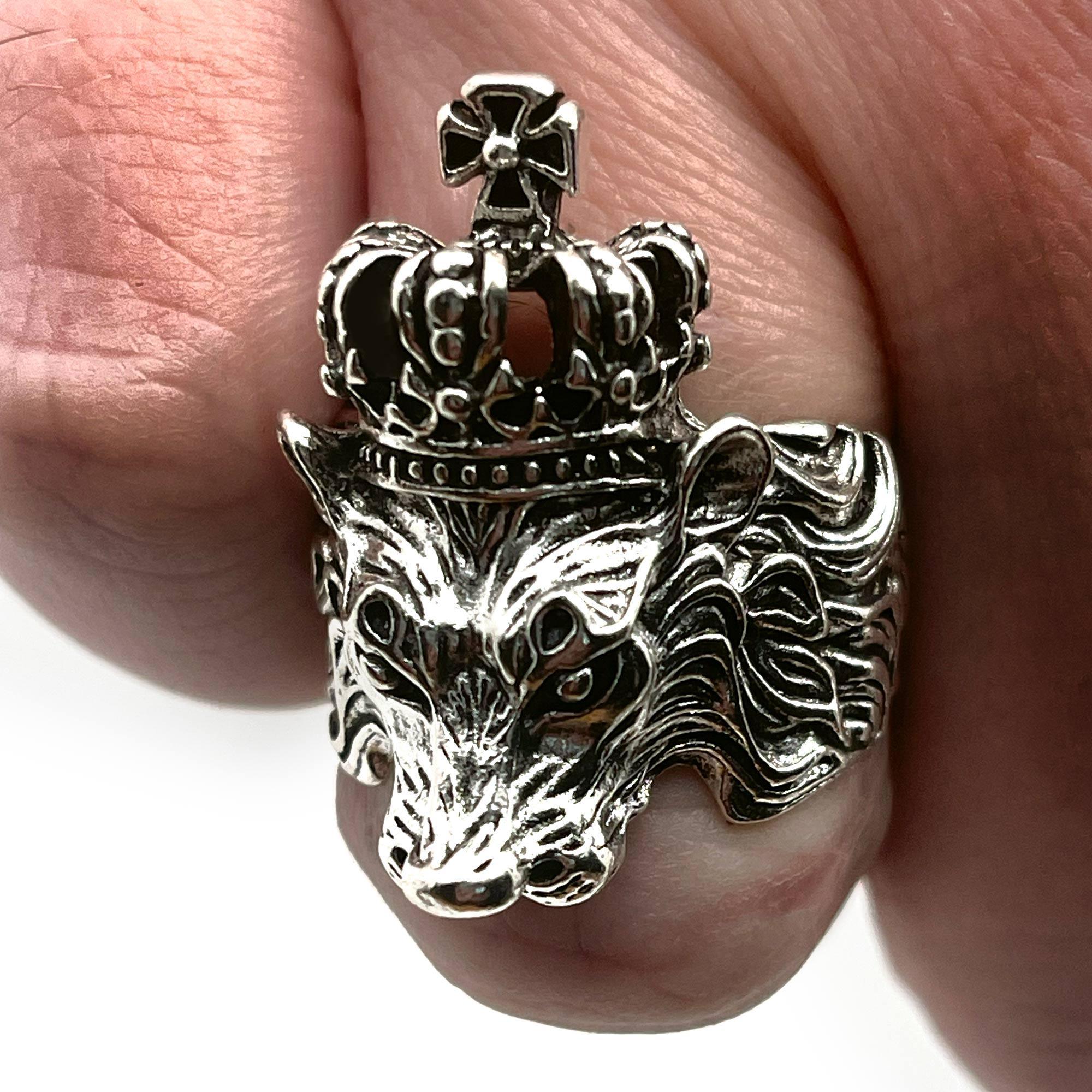 "Hail to the King" Resizable Lion Ring - No System