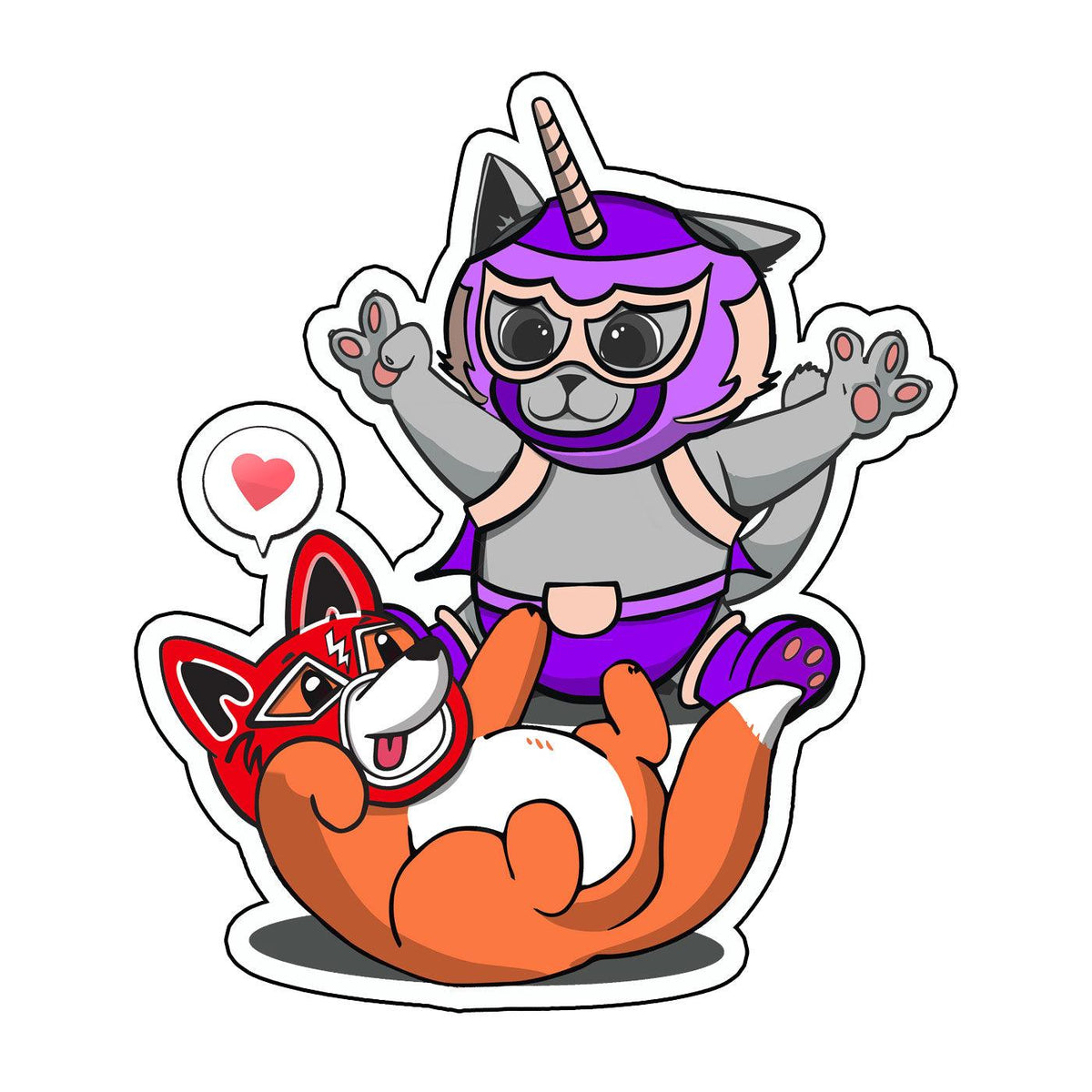 Luchadorable Cats vs Dogs Sticker - No System