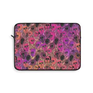 Psychedelic Glow Skulls Laptop Sleeve - No System