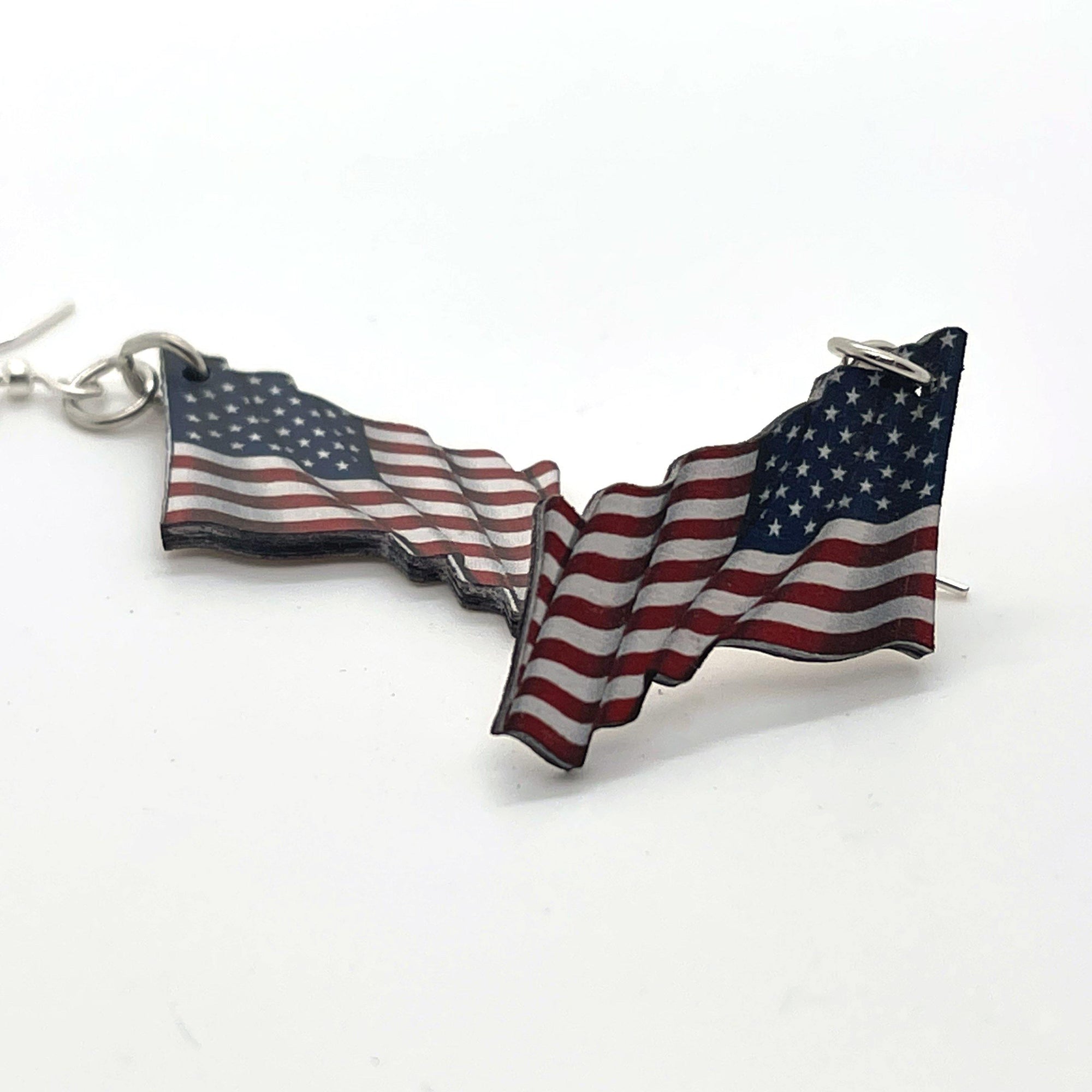 Waving American Flag Earrings - No System